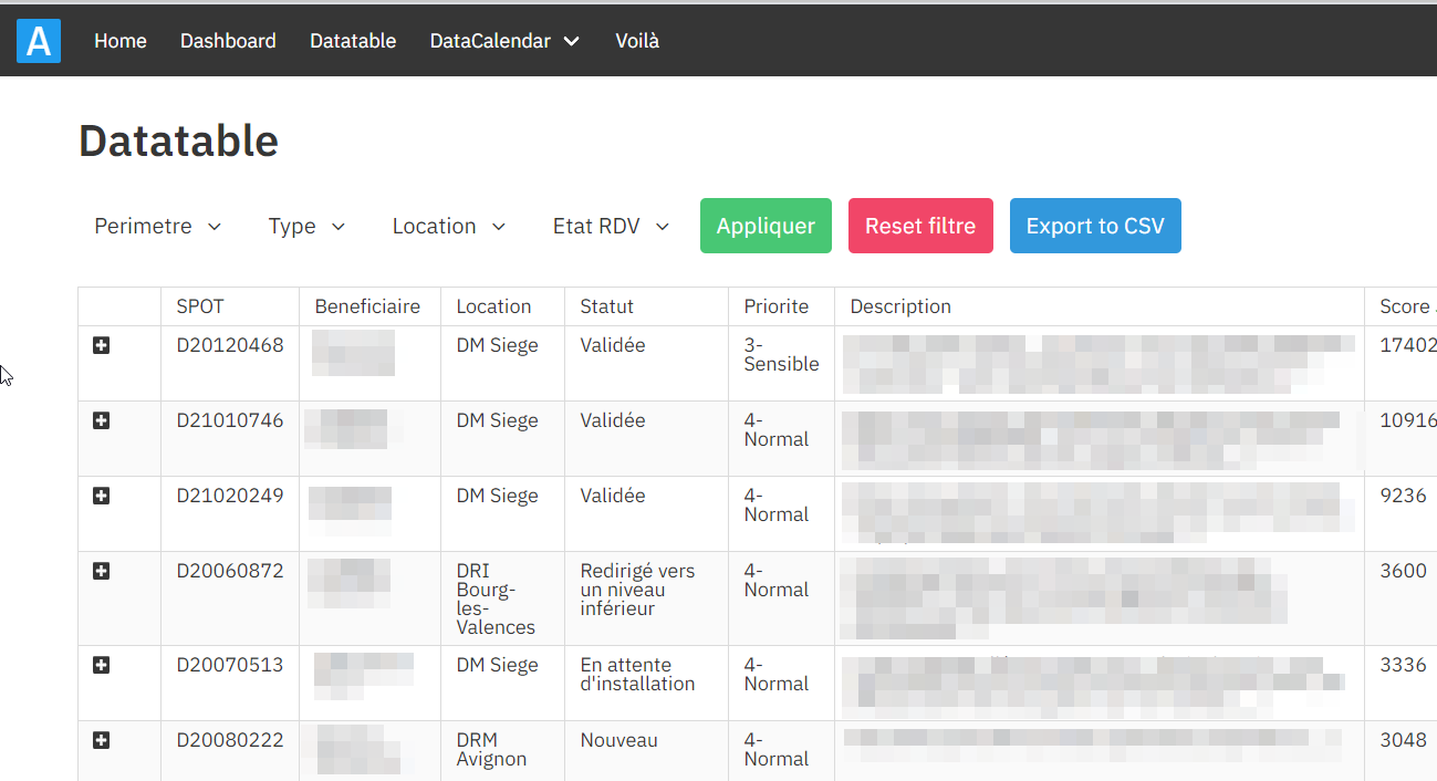 Apollo Datatable